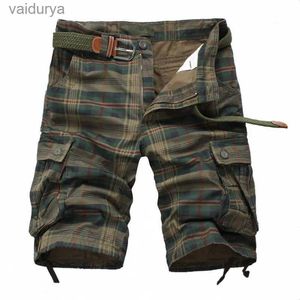 Men's Shorts Pantalones cortos para hombre 2022, pantalones cortos de playa a cuadros a la moda de verano, pantalones cortos de camuflaje informales para hombre, pantalones cortos militares, monos Cargo, talla 30-40 YQ231220