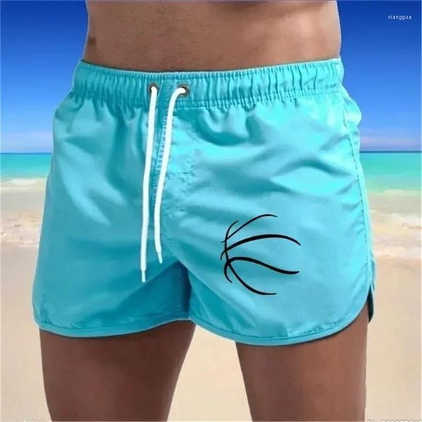 Pantalones cortos masculinos pantalones de playa masculinos deportivos fitness de surf de surf de baloncesto entrenamiento de fútbol adolescente pantalón corto multicolor