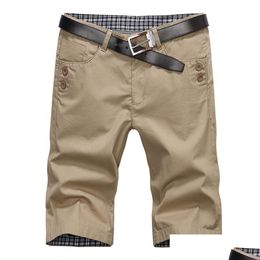 Shorts pour hommes Hommes Straight Summer Coton Longueur au genou Smart Chinos Vintage S Bermuda Mascina Plus Taille 210716 Drop Delivery Apparel Me Dhaif