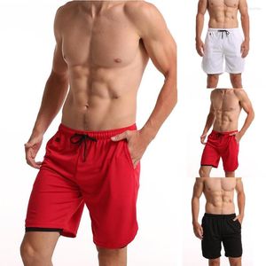 Shorts pour hommes hommes été Gym taille haute élastique basket-ball sport cordon solide basique pantalons Cortos De Hombre