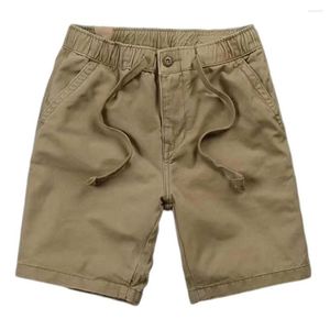 Heren shorts Men Men Summer Patch-Pocket Drawstring Elastische taille Halve broek Casual Wear Losse Lading Running Sports Pants