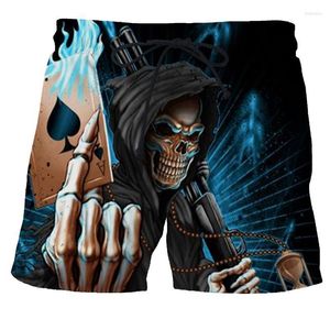 Heren shorts Men Summer Skull Horror 3D Gedrukte strand Anime broek Straatkleding Kleding Korte Casual broekbroeken DRAK22