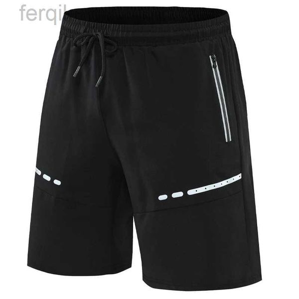 Shorts masculins Hommes d'entraînement shorts zipper poches de fitness shorts slim fit sport shorts d'été décontractés imprimés gymnase short D240426