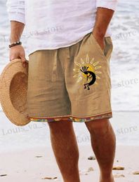 Shorts masculins Men sous le Sun Artist 3D Shorts imprimés pour hommes Summer Souhtable Vintage Shorts Strt Shorts pour hommes Ropa Hombre T240419