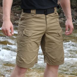 Heren shorts Men Urban Military Tactical Shorts Upgraded Waterproof Quick Dry Multi-Pocket Short Pants Outdoor Hunting Fishing Cargo Shorts 230510