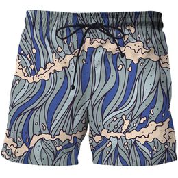 Heren shorts Men Wave Patroon 3D -print Fashion Snelle drogen man zwempak mannelijke Bermudiaanse jongen Summer Beach shortsmen's