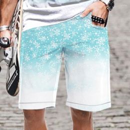 Männer Shorts Männer Winter Schneeflocke Muster Quick Dry Streetwear Lustig Cool 2023 Lose Elastische Taille Schwimmen 3D Gedruckt Übergroßen mann