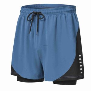 Herenshorts 2-in-1 herenzwemdroog, sneldrogend zwempak, surfplankshort, ademende sportshort met zakken met ritssluiting en mesh voering 24323