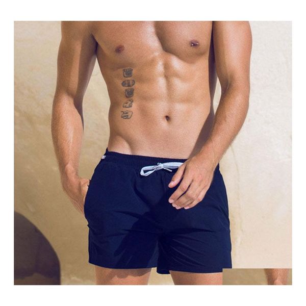 Shorts pour hommes Mens Beach Short Fly Respirant Tight Lifting Sport Trunks Design Pour Bodybuilding Workout Gym Running Drop Delivery Ap Dhuj9