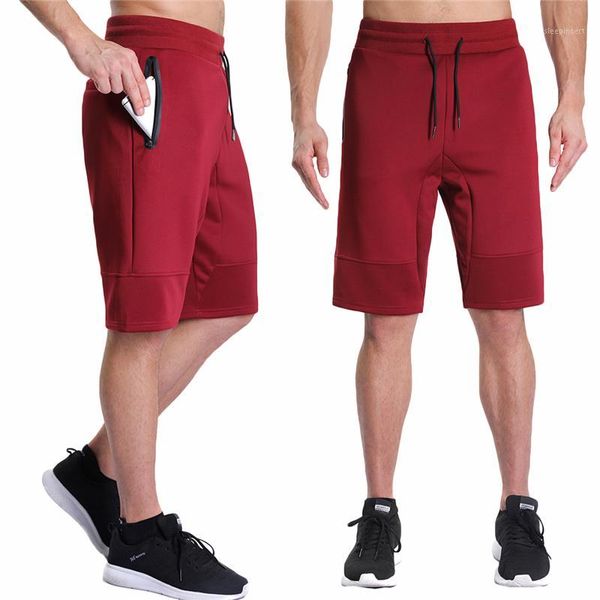 Shorts pour hommes hommes musculation Homens pantalons de survêtement fermeture éclair poche entraînement Crossfit Fitness hommes pantalons courts plage homme KT31