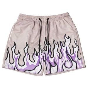 Shorts masculins pour hommes respirants shorts en maille flamme 3d shorts de séchage rapide imprimés à la mode basketball de basket-ball à chaud en 20 240419 240419