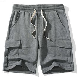 Pantalones cortos para hombre Pantalones cortos de carga para hombre Monos de algodón Pantalones cortos de chándal Casual Multi-bolsillo Pantalones cortos deportivos transpirables Hombre Correr Jogger Pantalones cortos sueltos L230719