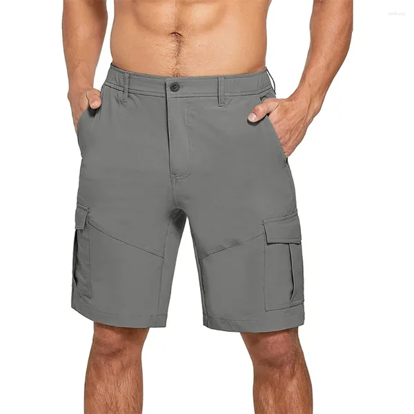 Shorts pour hommes Hommes Casual Cargo Demi-pantalon Plat Avant Multi Poche Chino Été