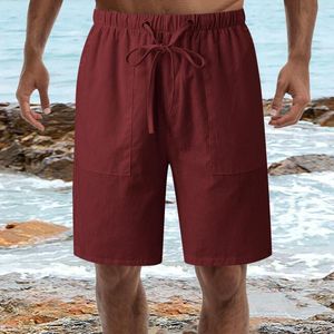 Shorts pour hommes hommes décontracté ample taille haute cordon élastique solide entraînement ensemble vêtements courts pour hommes athlétique Seersucker