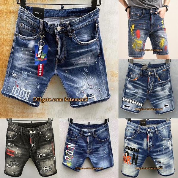 Shorts pour hommes Shorts en jean pour hommes Longueur au genou Pantalons en denim Bleached Hole Vintage jeans hommes qualité mode salopette en jean Casual Fashion street Taille 38