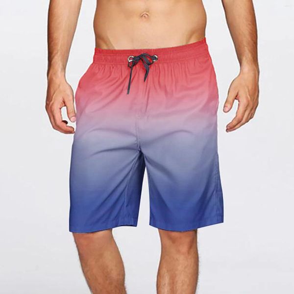 Shorts pour hommes Mens Fashion Casual Taille élastique Board pour hommes Maillots de bain jetables Long Small Co