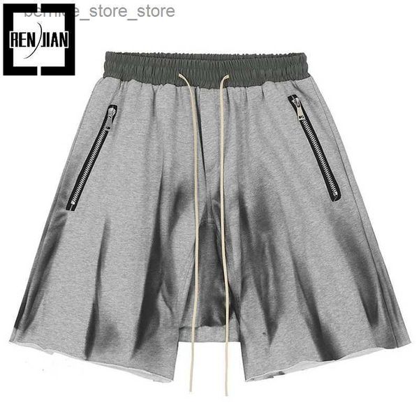 Shorts pour hommes Hommes Hip Hop Harem Shorts Mode Vêtements de rue Grunge Sweat-shirt Coupe ample pour Y2K Harajuku Super Sprinter Q240305