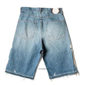 Shorts pour hommes Jeans pour hommes Kapital Hirata Hohiro Pantalon ample décontracté Brodé Lavage d'os Short en denim brut utilisé pour hommes et femmes
