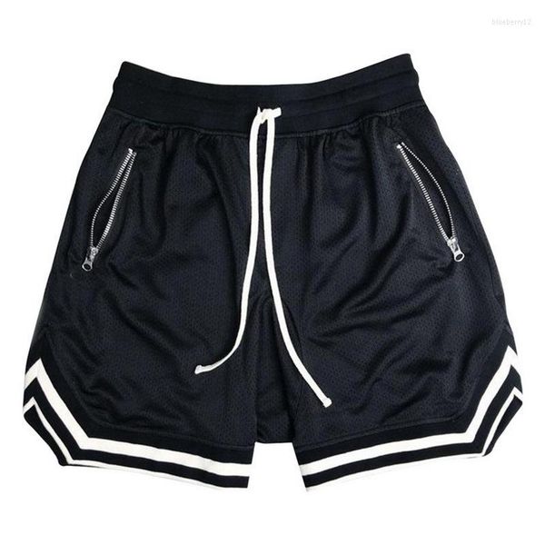 Pantalones cortos para hombre Pista deportiva de malla para hombre Verano Baloncesto Fitness Correr Pantalones cortos transpirables Entrenamiento de músculos sueltos