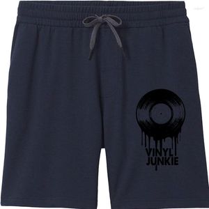 Shorts pour hommes Music Vinyl Junkie avec imprimé en noir gris clair S-XXXL homme