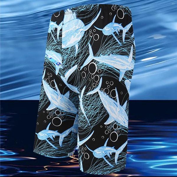 Pantalones cortos para hombres Pantalones para hombre Vintage Impreso Elástico Beach Resort Water Park Empapando Fondos de natación con bolsillos para hombres Verano