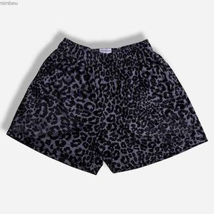 Shorts pour hommes Hommes séchage rapide imprimé léopard maille pantalon quart pantalon maillot de bain pour hommes conseil court tronc hommes conseil Shorts maillot de bain pour hommes 240226