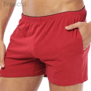 Shorts homme Shorts pour hommes 100% coton caleçon ample quatre chemises caleçon pour hommes sous-vêtements respirants couleur unie coton confortable 24325