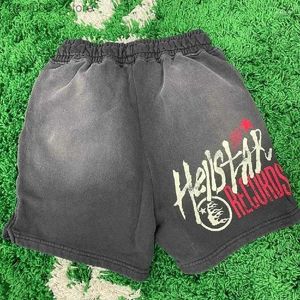 Heren shorts heren shorts 2023SS Hellstar Dios klinkt als hemel mannen vrouwen kwaliteit drawstring oversized rijbroek Q240329