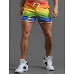 Shorts pour hommes Shorts pour hommes BabYoung Mens Pride Stripe Shorts décontractés Shorts de sport en coton Mode Hommes Capris Couple Grande taille S ~ 4XLC240402