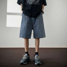Shorts masculins shorts pour hommes hip pop y2k demi pantstontaight denim shortsolid couleur décontractée l'été grande taille coréenne