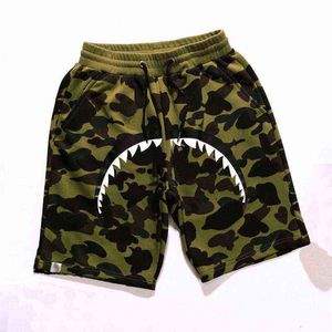 Heren Shorts Heren Shorts Sportbroek Dames Badhaai Sweatpants Zomer Camouflage Korte Pant Fashion Letter Printing Luminous Ape Head