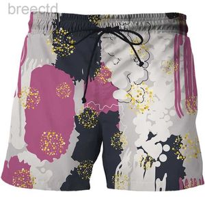 Herenshorts Herenshorts Zomer Y2k psychedelische shorts voor dames 3D-geprinte modieuze zwemestafettestrandshorts skateboarden sport casual losse shorts 24325