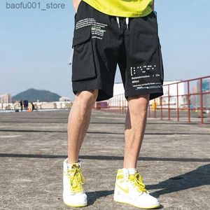 Herenshortherenshort met heren met zakken 2023 Mens goederen Shorts Street kleding Harajuku shorts Comfortabel Q240329