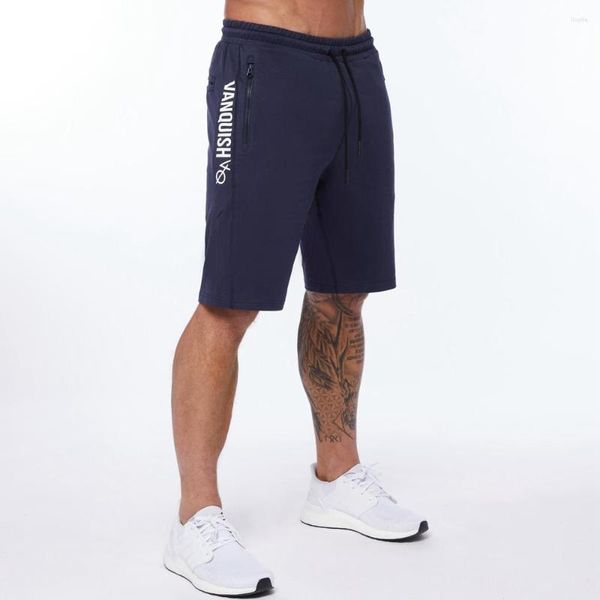 Shorts pour hommes hommes coton maigre Sport course marine Streetwear musculation pantalons de survêtement Fitness pantalons courts survêtement gymnases Sport