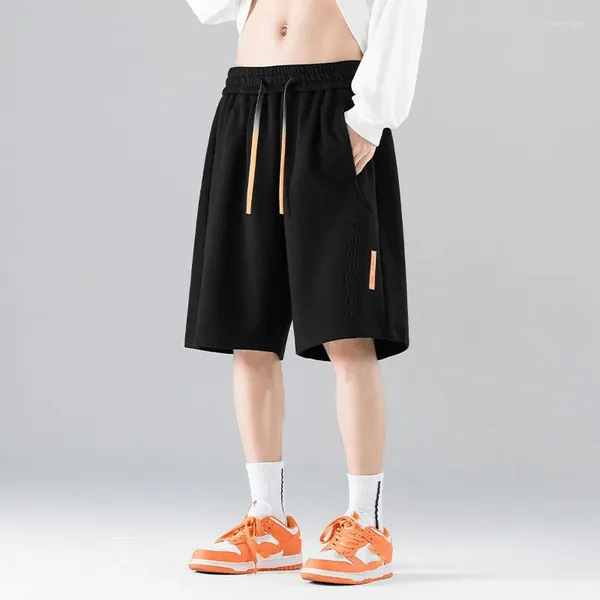 Shorts pour hommes Hommes Summer Basketball Pantalons de survêtement Mode coréenne Casual Taille élastique Pantalon à cinq points Pantalons surdimensionnés Mâle Y2K Vêtements