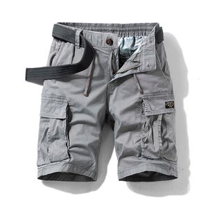 Heren shorts Heren Summer Cotton Army Tactical Cargo Shorts Fashion Khaki Multi-Pocket Casual Short Pants Loose Military Shorts Men 230208