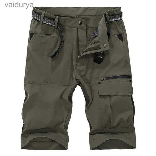 Pantalones cortos para hombre Pantalones cortos casuales de secado rápido de verano para hombre Senderismo al aire libre Pesca Escalada Pantalones de tiro de carga Pantalones cortos deportivos tácticos con múltiples bolsillos YQ231220