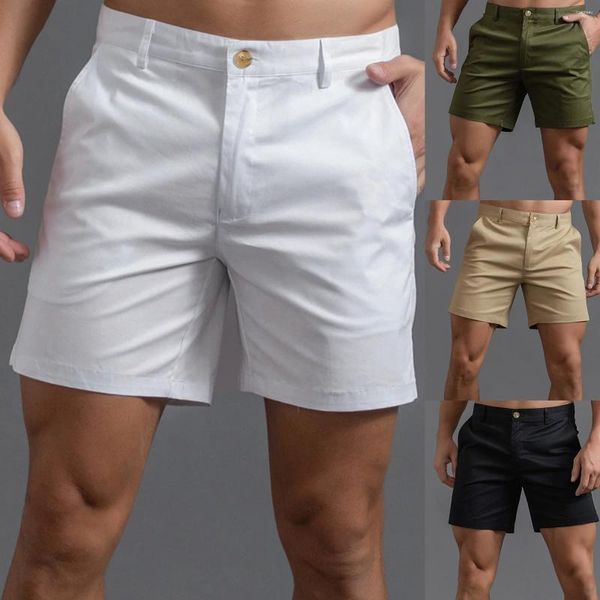 Pantalones cortos para hombres Pantalones de color sólido de verano
