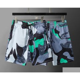 Shorts masculinos Mens Surf Board Shorts Surf Praia Troncos Natação Desgaste Moda Carta Floral Impressão Swimwear Tamanho Asiático 2Xl 3Xl Dro Otk8D