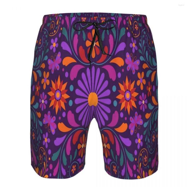 Shorts pour hommes maillots de bain pour hommes fond mexicain coloré hommes troncs maillot de bain homme vêtements de plage pantalons courts Bermuda Boardshorts