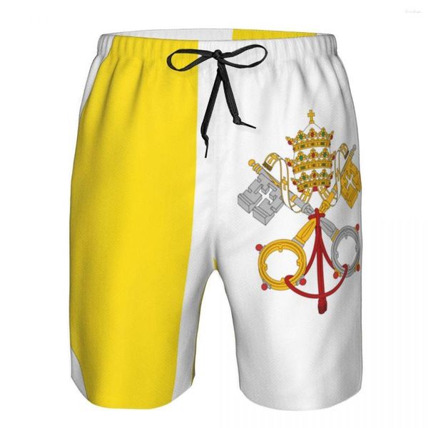 Shorts pour hommes Maillots de bain pour hommes Drapeau Carte de la Cité du Vatican Maillots de bain pour hommes Maillot de bain Homme Vêtements de plage Pantalons courts Bermudes Boardshorts