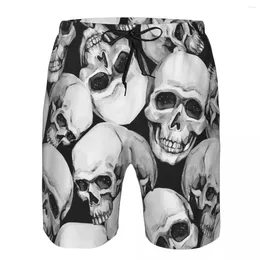 Shorts pour hommes Maillots de bain pour hommes Swim Short Trunk Aquarelle Crânes Beach Board Natation Surffing