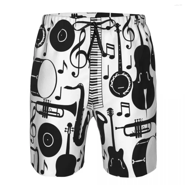 Pantalones cortos para hombres Traje de baño para hombre Nadar Tronco corto Guitarra e instrumento Tabla de playa Natación Surffing