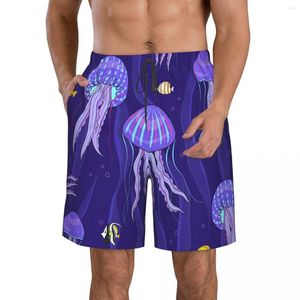 Pantalones cortos para hombre Trajes de baño para hombre Trajes de baño Trajes de baño para la playa Trajes de baño para correr Deportes Surfear Medusas de mar Púrpura Secado rápido