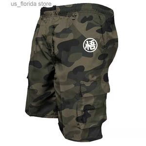 Shorts pour hommes Shorts tactiques pour hommes été décontracté Jogging Cargo Shorts lâches multipoches taille élastique travail randonnée salopette escalade pantalon court Y240320