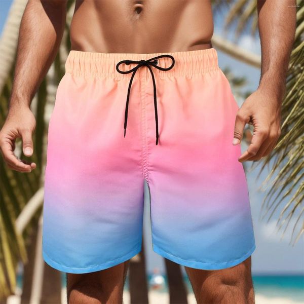 Pantalones cortos para hombres para hombre Traje de baño impermeable Ropa de playa corta Tablero Deportes Verano Surfing Resort Tie Dye Troncos de secado rápido Tamaño grande