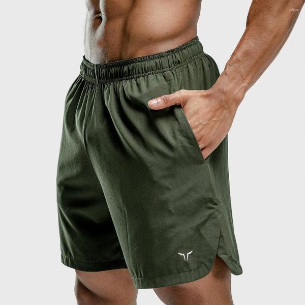 Shorts pour hommes entraînement pour hommes Fitness respirant survêtement gymnases musculation séchage rapide loisirs course mâle couleur vert foncé