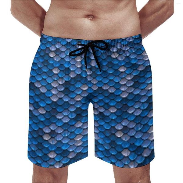 Pantalones cortos para hombre Sirenas Tablero de escala Estampado animal Pantalones de playa clásicos Diarios de gran tamaño para hombres