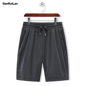 Shorts pour hommes maille élastique culotte d'été 8XL 6XL grande taille vêtements Nylon noir gris Spandex sweat Shorts grande taille Shorts B0590 210518