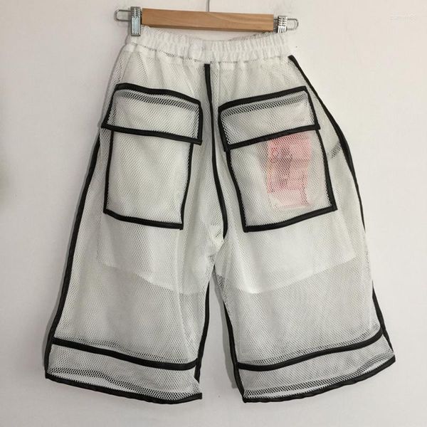 Pantalones cortos para hombre, pantalones cortos de malla con diseño de nicho transparente, pantalones informales originales de alta calidad, ropa de calle elegante de moda para verano 2023